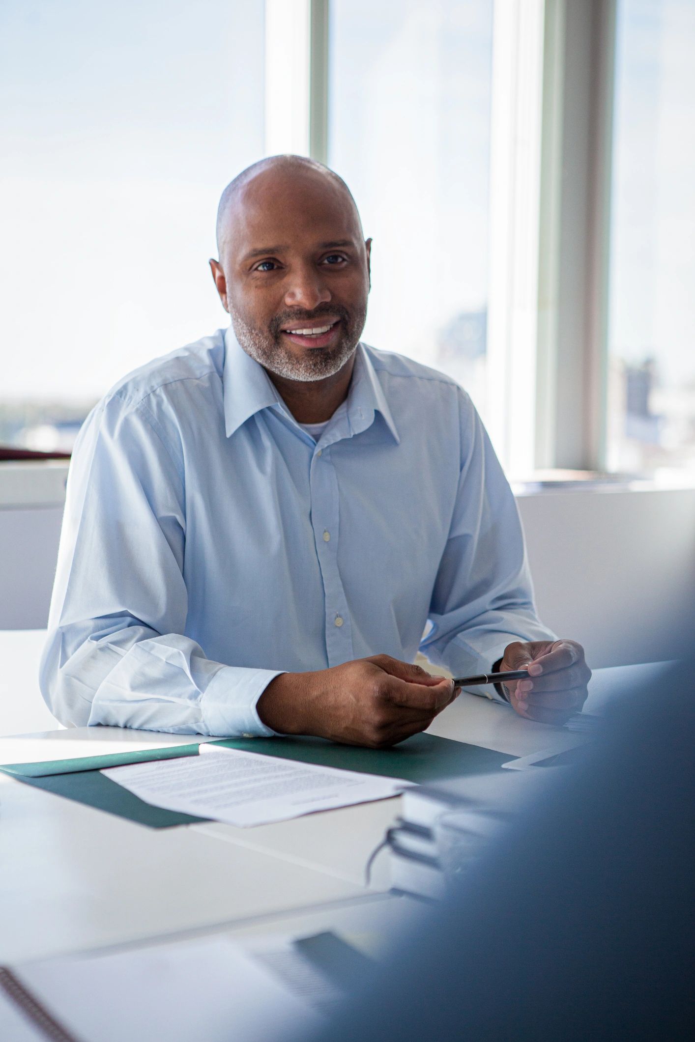 Financial professional in a client meeting